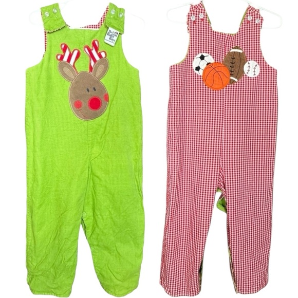 The Bailey Boys Christmas Reindeer and Sports Reversible Longall Jon Jon 2T - Picture 1 of 9